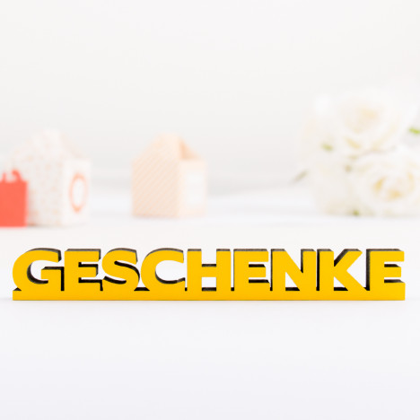 3D-Schriftzug Geschenke