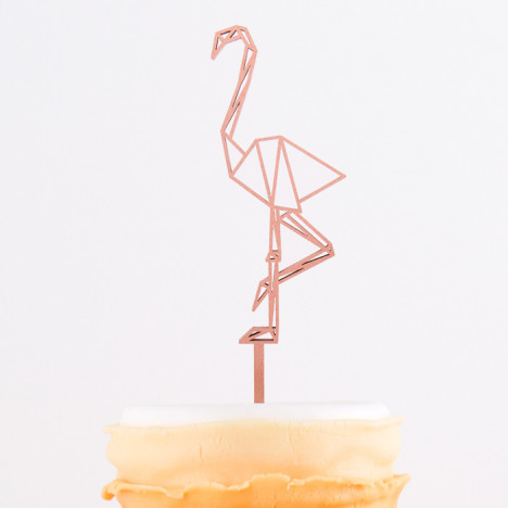 Cake Topper Origami Flamingo