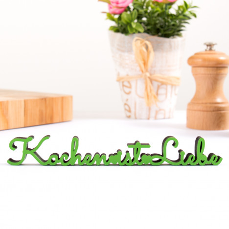 Dekoschriftzug Kochen ist Liebe