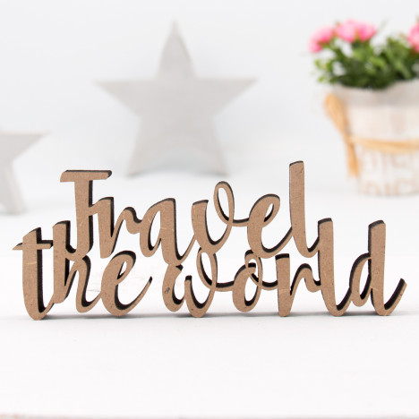 Dekoschriftzug Travel the world