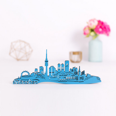 3D-Skyline München aus Holz