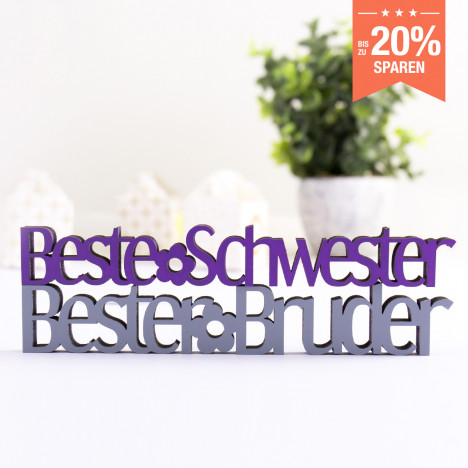 3D-Schriftzug Set Beste Schwester und Bester Bruder