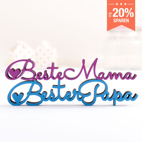 Dekoschriftzug Set Beste Mama Bester Papa