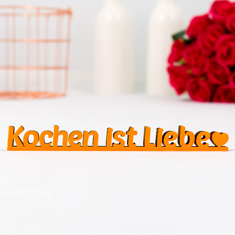 Dekoschriftzug Kochen ist Liebe