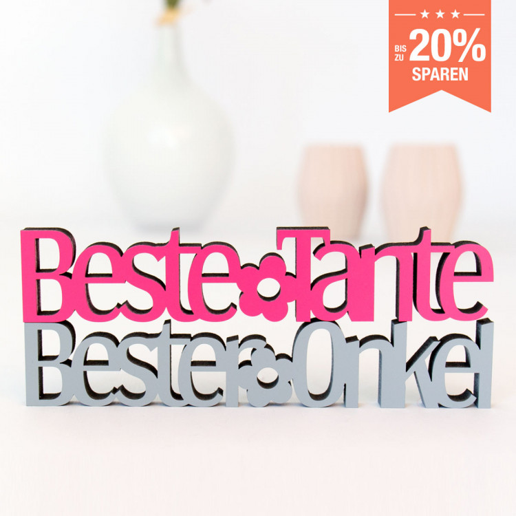 Dekoschriftzug Set Beste Tante und Bester Onkel