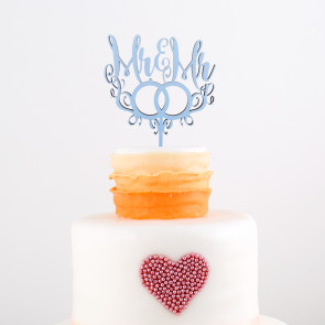 Cake Topper Mr. & Mr. mit Ringen 