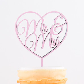 Cake Topper Mr. & Mrs. im Herz