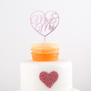 Cake Topper Mr. & Mrs. im Herz