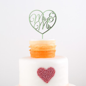 Cake Topper Mr. & Mr. im Herz