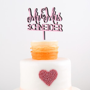 Cake Topper Mr. & Mrs. Wunschname