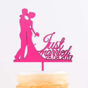 Cake Topper mit Silhouette und Datum