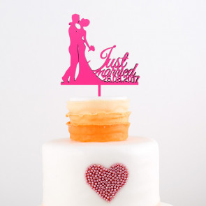 Cake Topper mit Silhouette und Datum