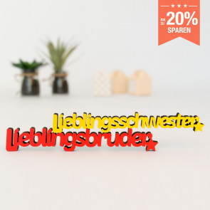 3D-Schriftzug Set Lieblingsschwester Lieblingsbruder