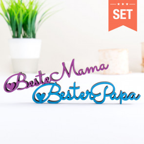 Dekoschriftzug Set: Beste Mama und Bester Papa