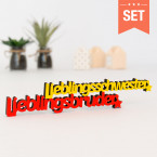 3D-Schriftzug Set Lieblingsschwester Lieblingsbruder