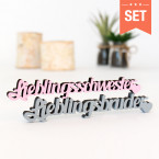 Dekoschriftzug Set Lieblingsschwester Lieblingsbruder