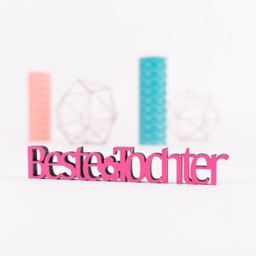 3D-Schriftzug Beste Tochter mit Blume
