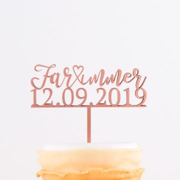 Cake Topper - Für immer mit Datum