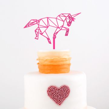 Cake Topper Origami Einhorn