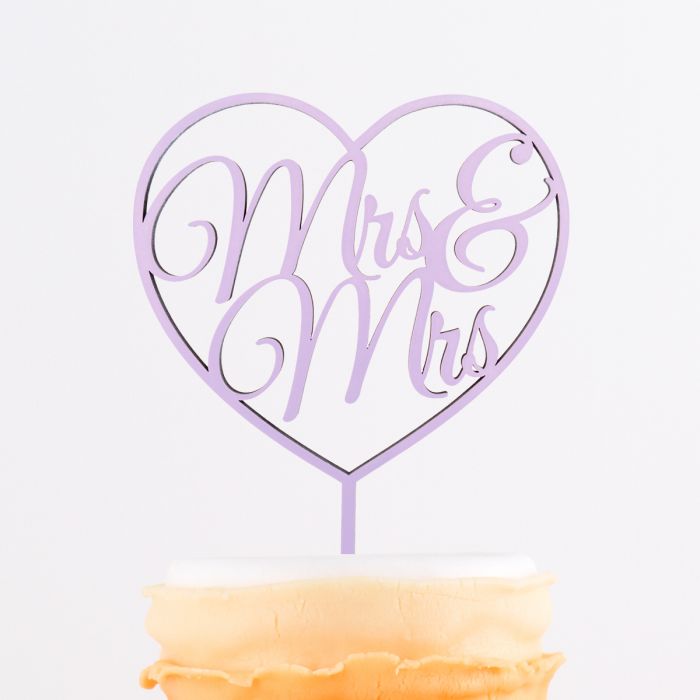 Cake Topper Mrs. & Mrs. im Herz main product photo
