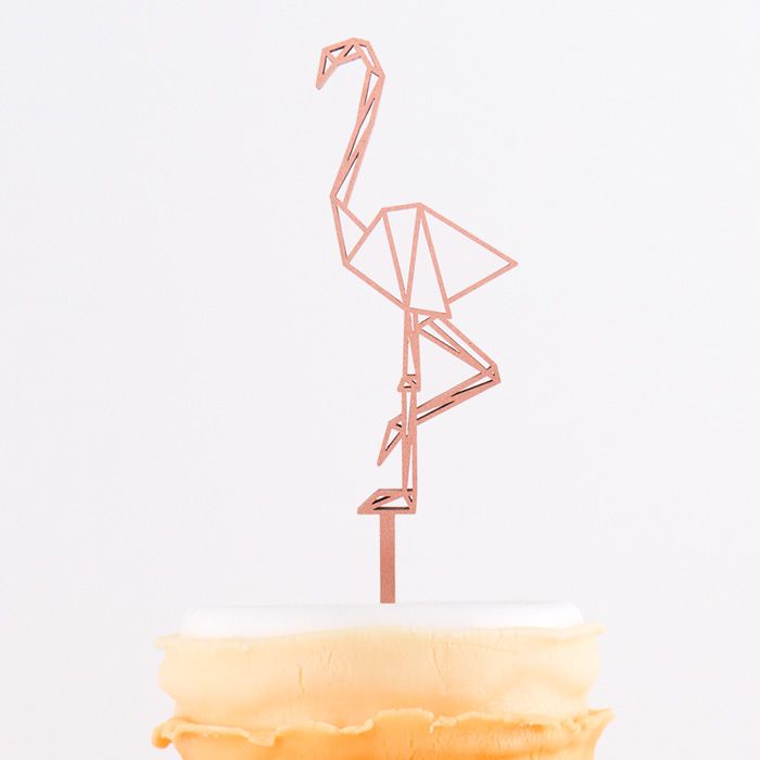Cake Topper Origami Flamingo main product photo