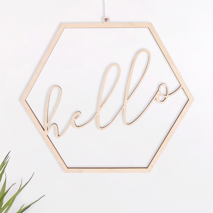 Holzschild Hello main product photo