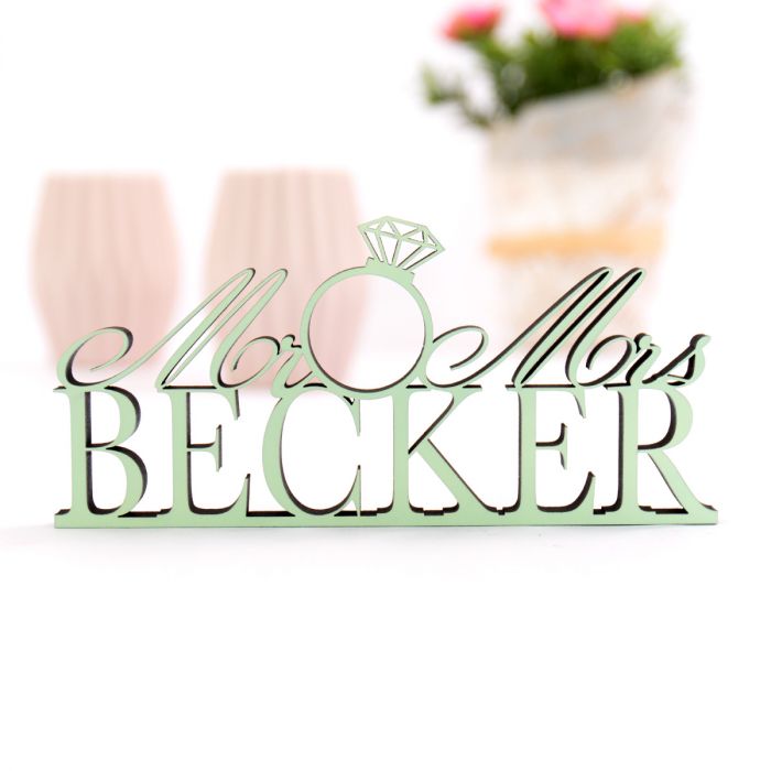 Mr. & Mrs. mit Diamantring und Eurem Namen main product photo